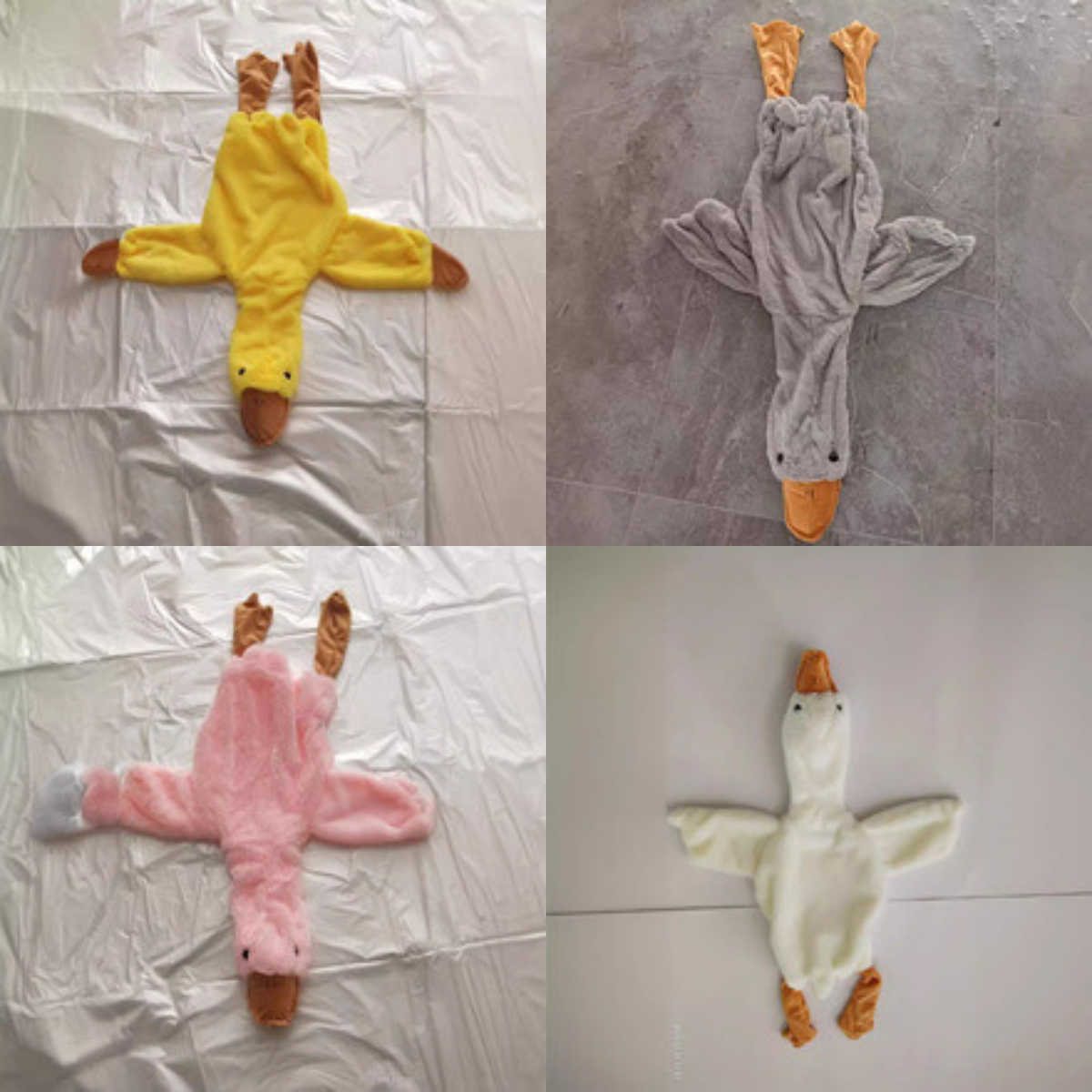 Hot selling Unfilled White Yellow Pink Gray Goose Plush Toy Half-finished Plush Animal Lovely Goose Plush Toy Skin 11