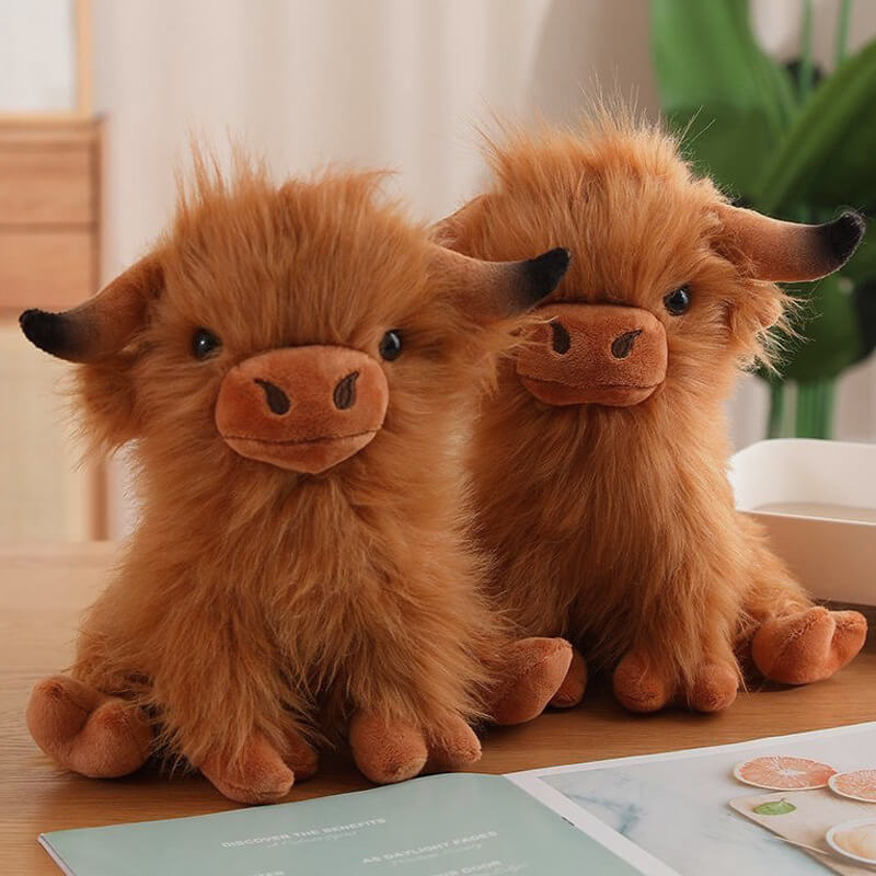 25cm Highland Cow Plush Toy Manufacturer Cattle Stuffed Animal Cushion Kids Toys Home Decor Birthday Promotional Gifts 11