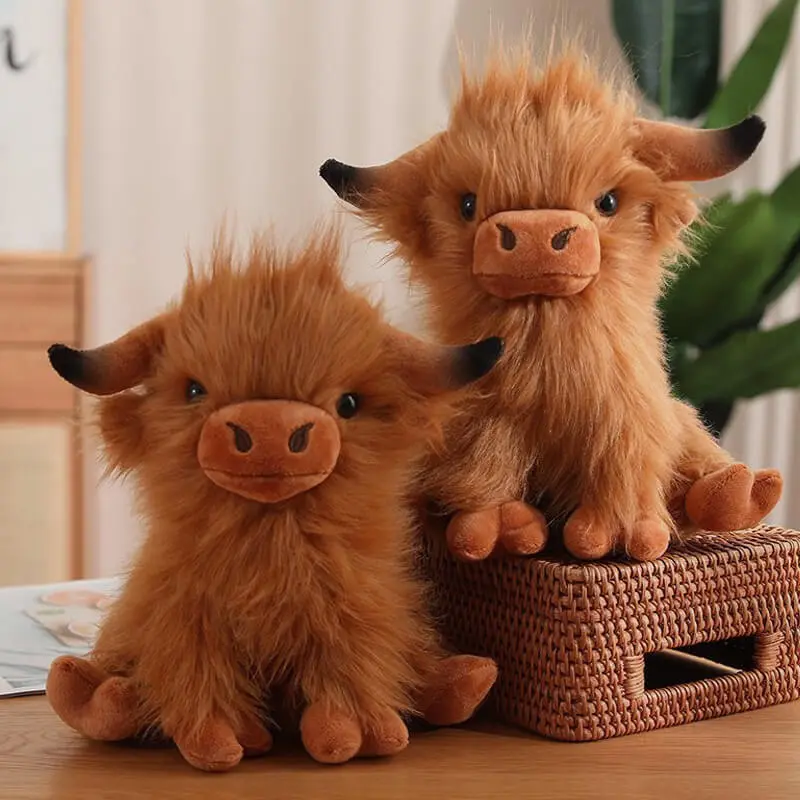 25cm Highland Cow Plush Toy Manufacturer Cattle Stuffed Animal Cushion Kids Toys Home Decor Birthday Promotional Gifts 1