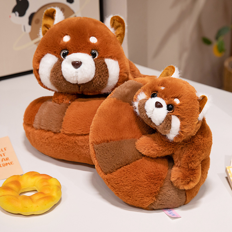 Factory direct sales of multi specification red panda soft toy weighted stuffed animal creative design red panda donuts 12