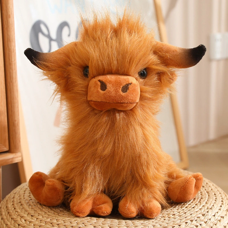 27cm brown high land cow plush toy creative design, soft and comfortable gift for children 1