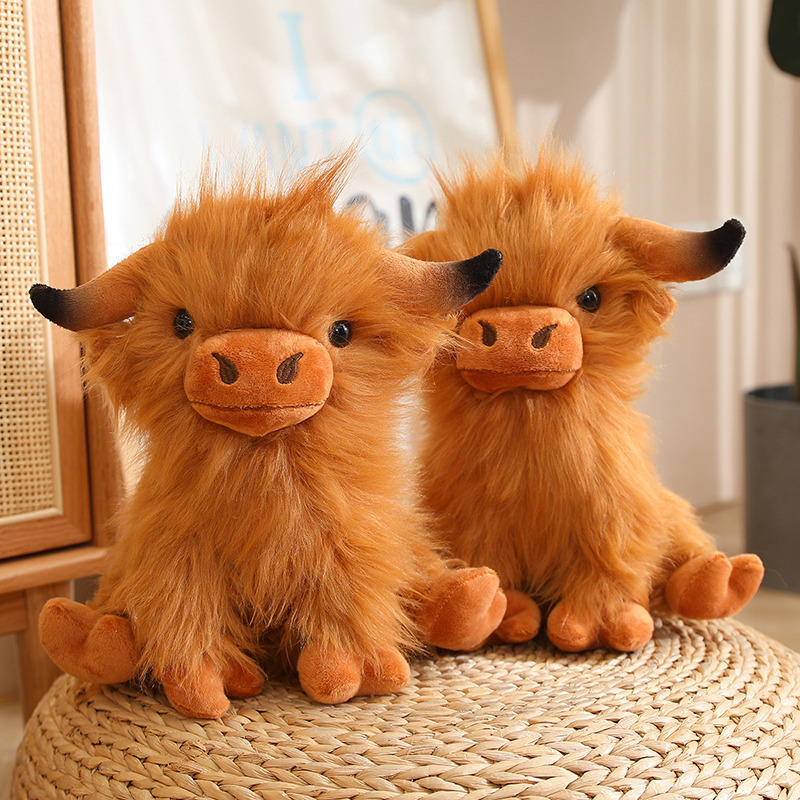27cm brown high land cow plush toy creative design, soft and comfortable gift for children 16