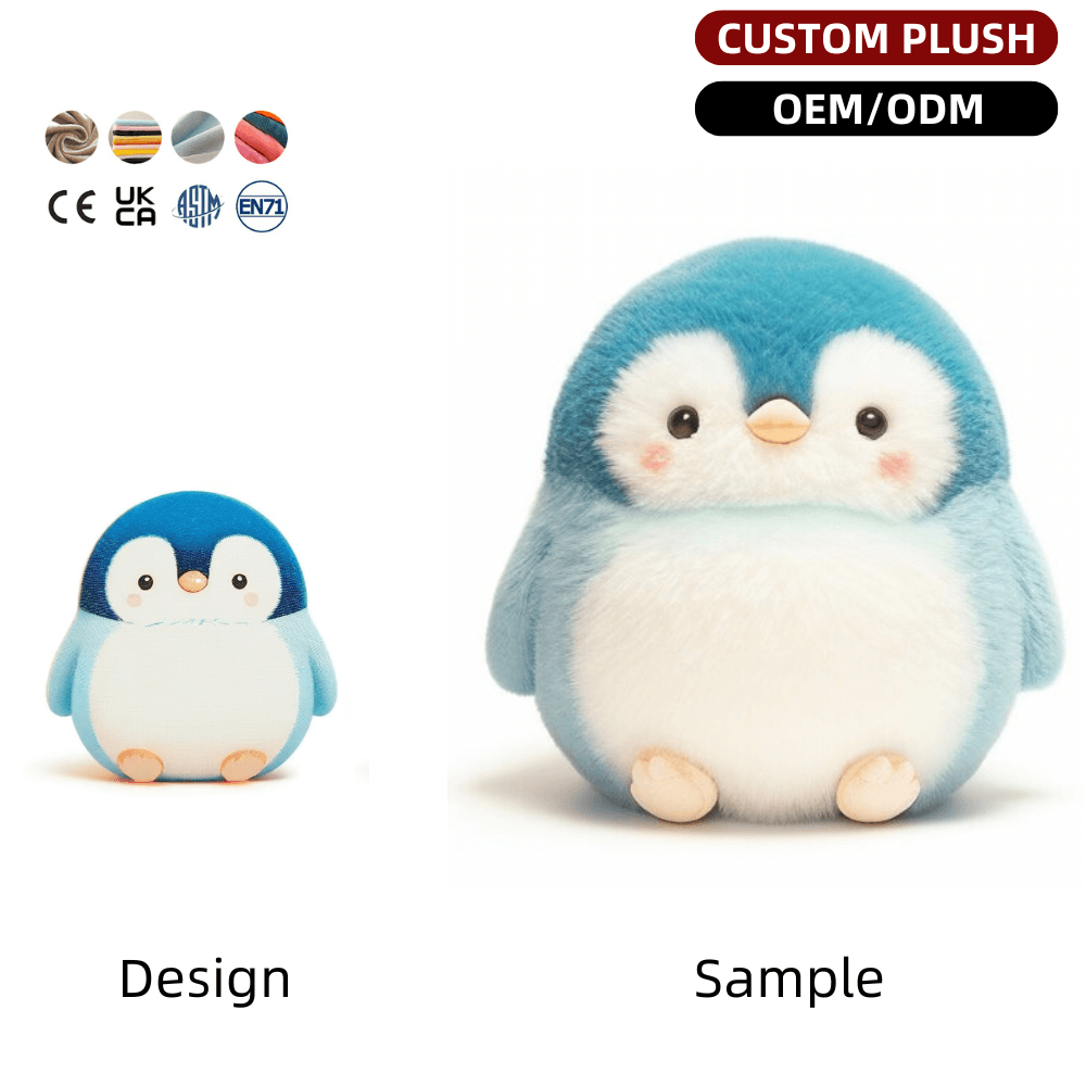 Plush Manufacturer Custom Blue Pesto Penguin Plush Toy  Stuffed Animal Custom Soft Toy Maker Fluffy Plushies 11