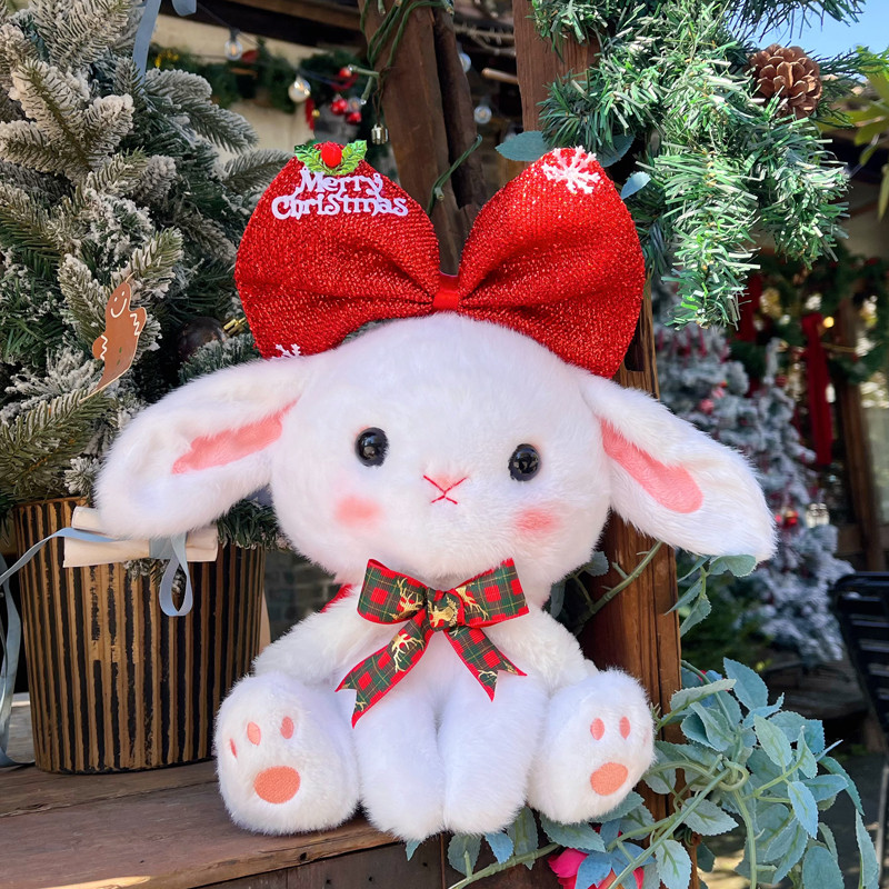 30cm bunny plush toy cute Christmas style reindeer plush toy holiday atmosphere creative design 12