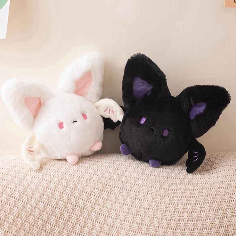 20cm bat plush toy creative design black and white round rolling little bat soft and comfortable 1