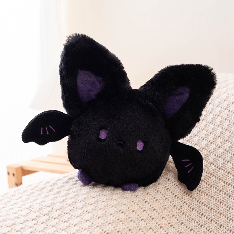 20cm bat plush toy creative design black and white round rolling little bat soft and comfortable 15