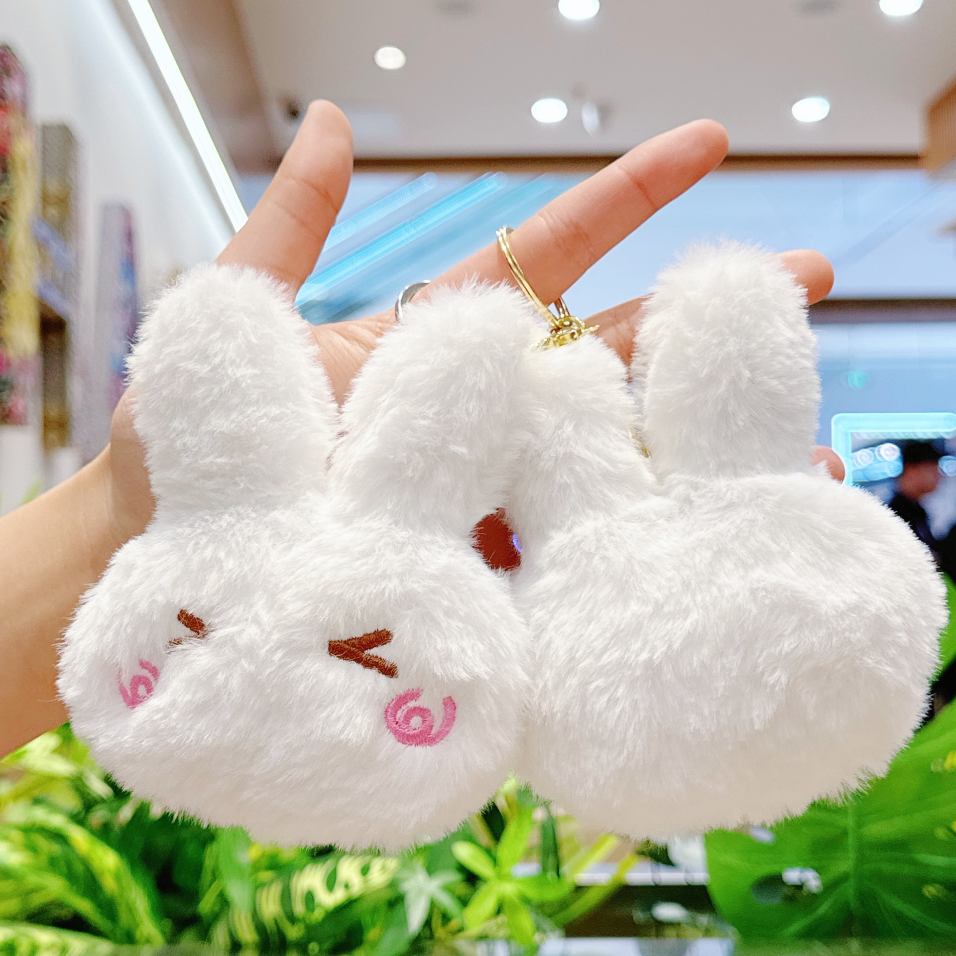 Wholesale Embroidered Rabbit Plush Toy Keychain Bunny Head Pendant Bag Hot-selling Factory Price Promotional Plush 11