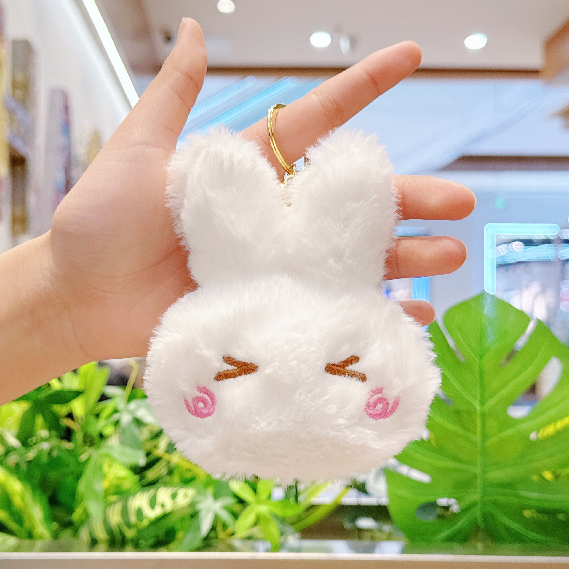 Wholesale Embroidered Rabbit Plush Toy Keychain Bunny Head Pendant Bag Hot-selling Factory Price Promotional Plush 13
