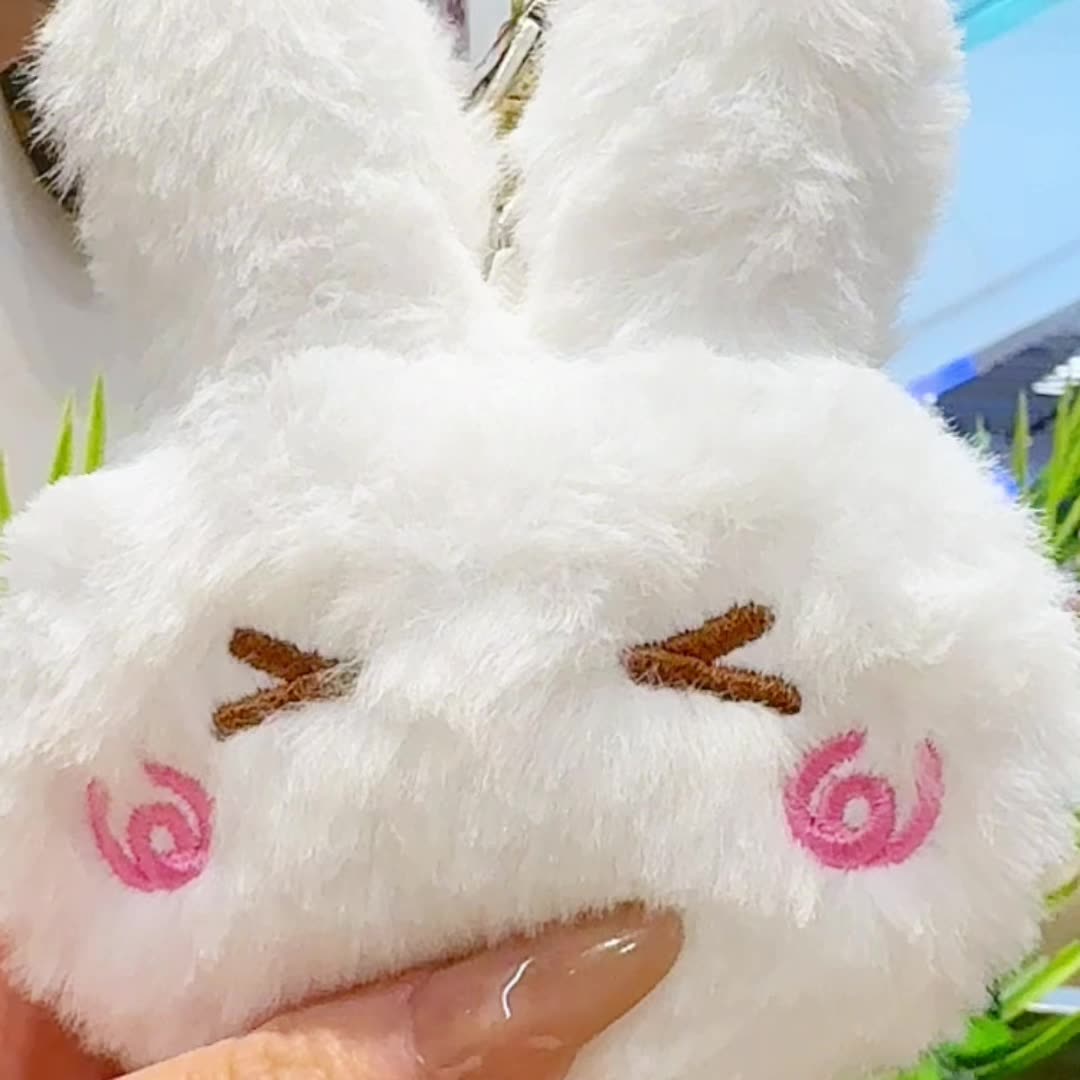 Wholesale Embroidered Rabbit Plush Toy Keychain Bunny Head Pendant Bag Hot-selling Factory Price Promotional Plush 15