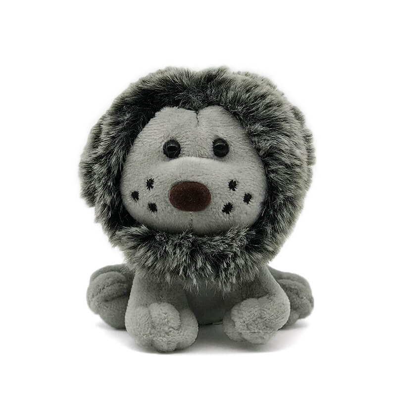 Wholesale 10cm Pink Gray Brown Lion Plush Toy Fluffy Plush Animal Backpack Bag Charm Pendant Anime Bag Decoration 17