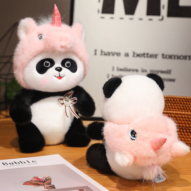 Плюшевая панда, плюшевая кукла-единорог «Панда», креативный дизайн, милый подарок для детей. 14
