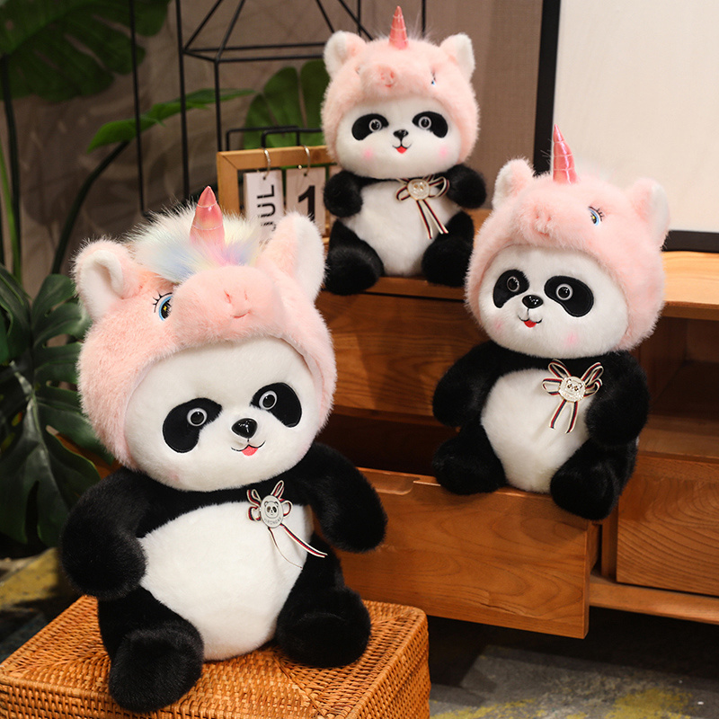Плюшевая панда, плюшевая кукла-единорог «Панда», креативный дизайн, милый подарок для детей. 13