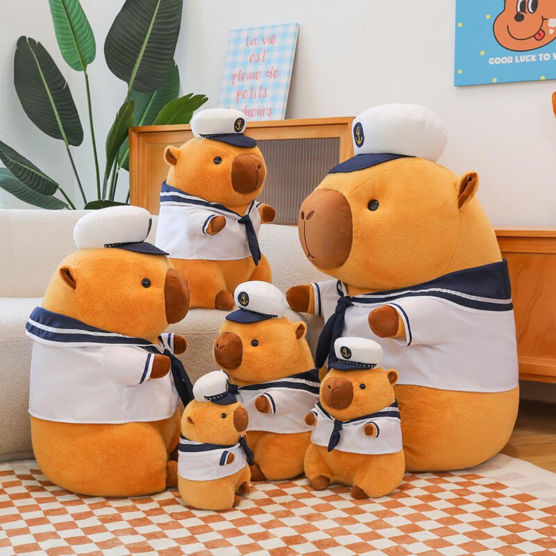 Wholesale Of New Multiple Sizes Funny Navy Capybara Stuffed Toy Plush Toy Throw Pillow Home Decor Desk Decoration 10