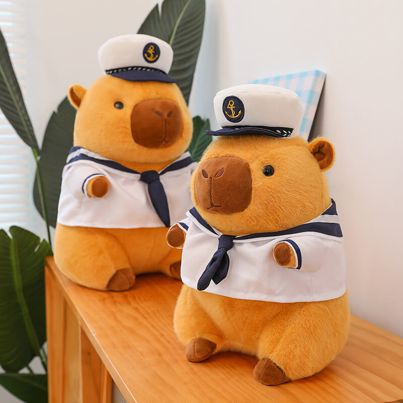 Wholesale Of New Multiple Sizes Funny Navy Capybara Stuffed Toy Plush Toy Throw Pillow Home Decor Desk Decoration 11