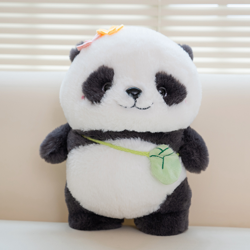 25cm Flower Panda Plush Doll Creative Design Bamboo Bag Cute and Warm Gift Accompanying and Soothing 11