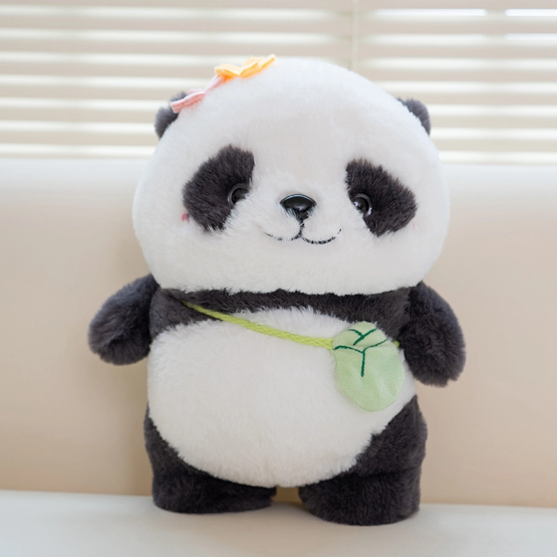 25cm Flower Panda Plush Doll Creative Design Bamboo Bag Cute and Warm Gift Accompanying and Soothing 1