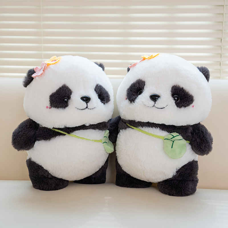 25cm Flower Panda Plush Doll Creative Design Bamboo Bag Cute and Warm Gift Accompanying and Soothing 13
