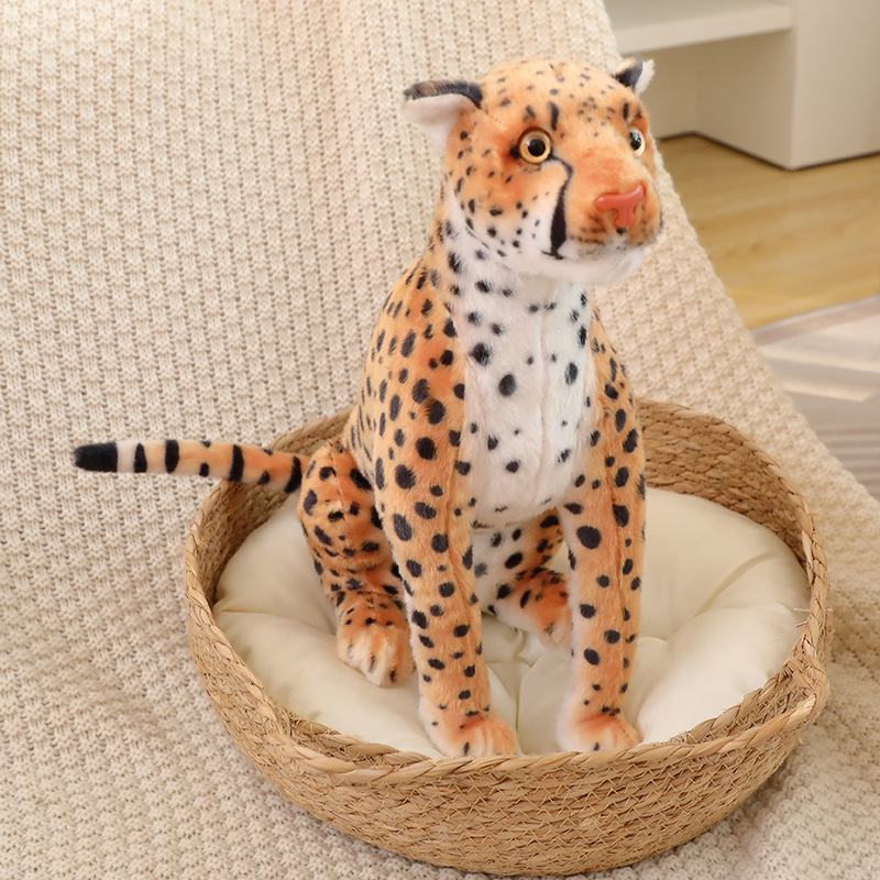 Cute and soft cheetah plush toys accompany children's growth, warm and cute pets for home decoration, hugs 11