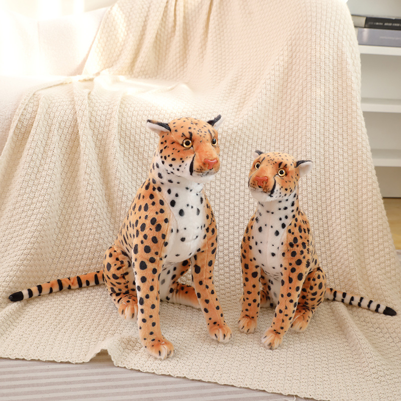 Cute and soft cheetah plush toys accompany children's growth, warm and cute pets for home decoration, hugs 12