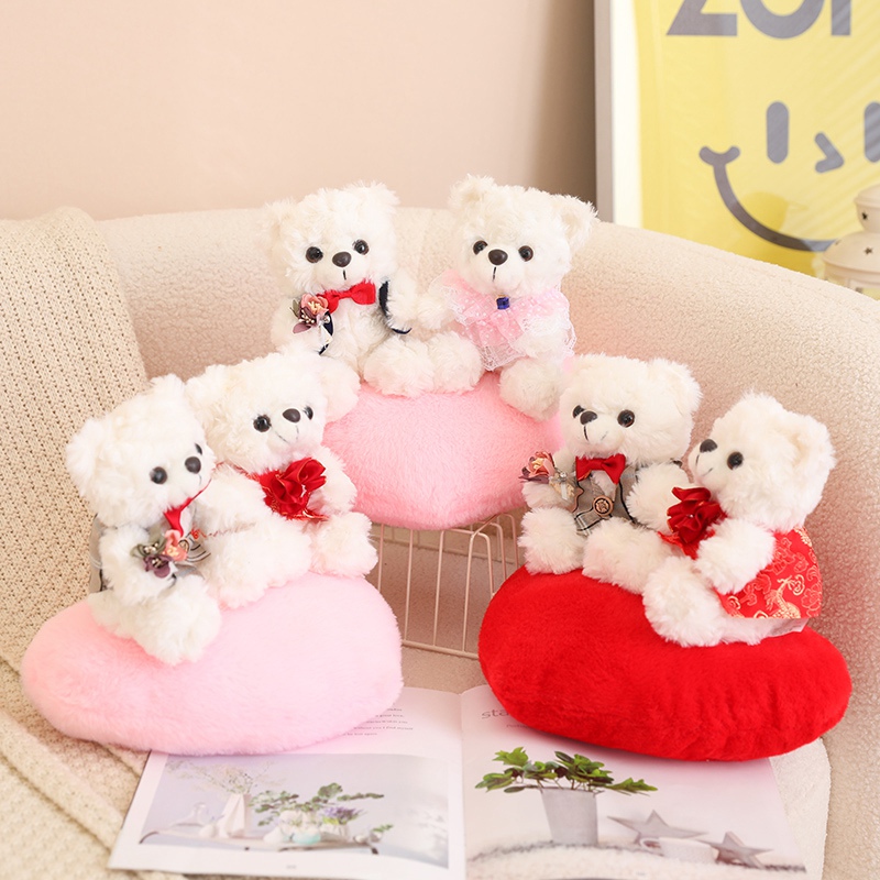 Teddy Bear Plush Doll Valentine's Day Love Couple Gift Creative Design Cute Soft Comfortable Comfortable Companion 12