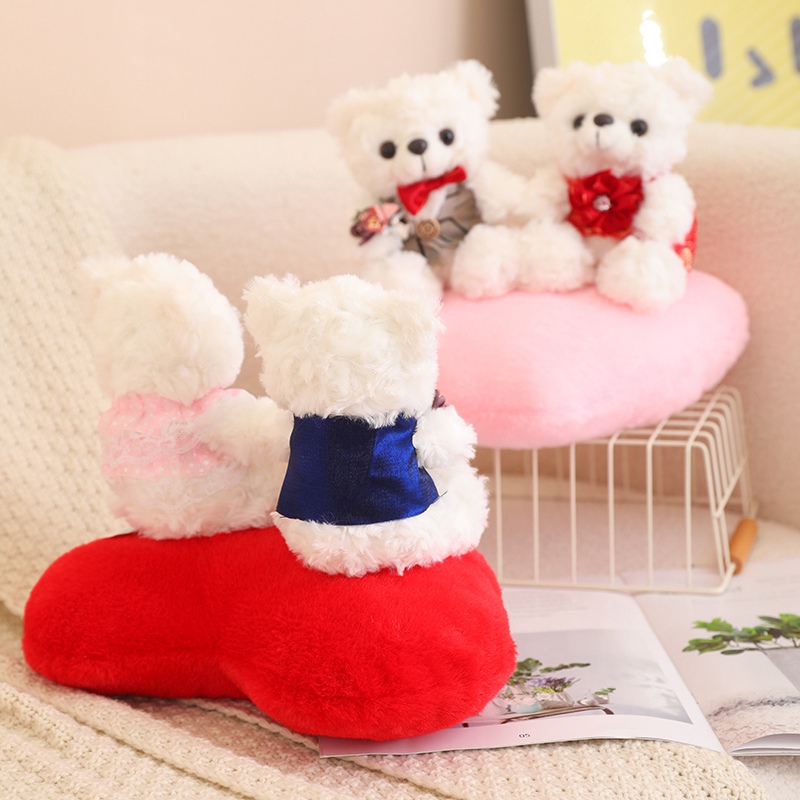Teddy Bear Plush Doll Valentine's Day Love Couple Gift Creative Design Cute Soft Comfortable Comfortable Companion 14