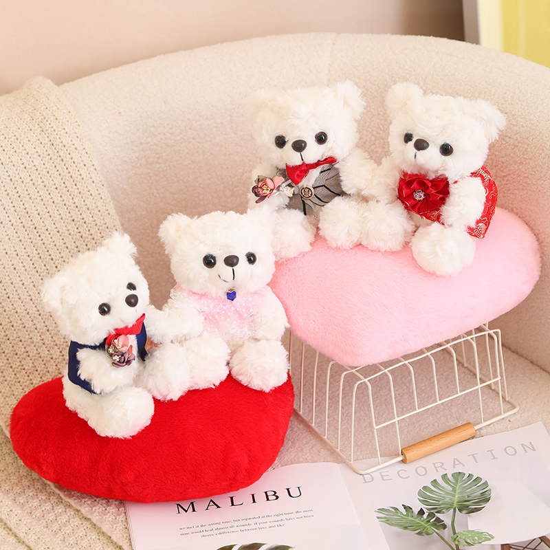 Teddy Bear Plush Doll Valentine's Day Love Couple Gift Creative Design Cute Soft Comfortable Comfortable Companion 15