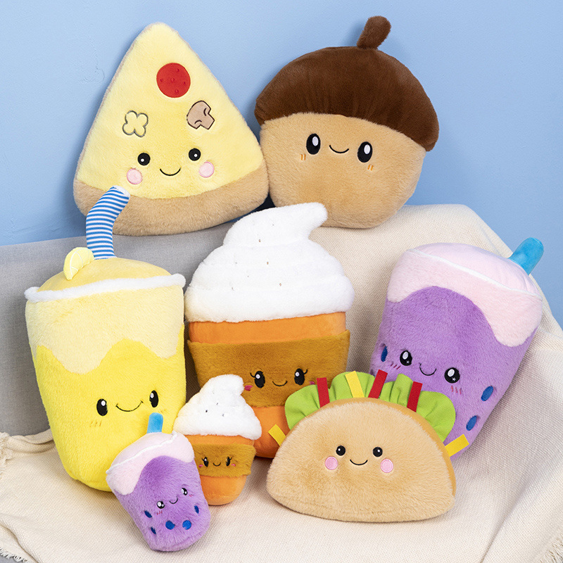 Hot Sale Simulation Snack Drink Boba Plush Stuffed Toy Soft Ice Cream Milk Tea Plushie Pillow Creative Valentine's Day 11