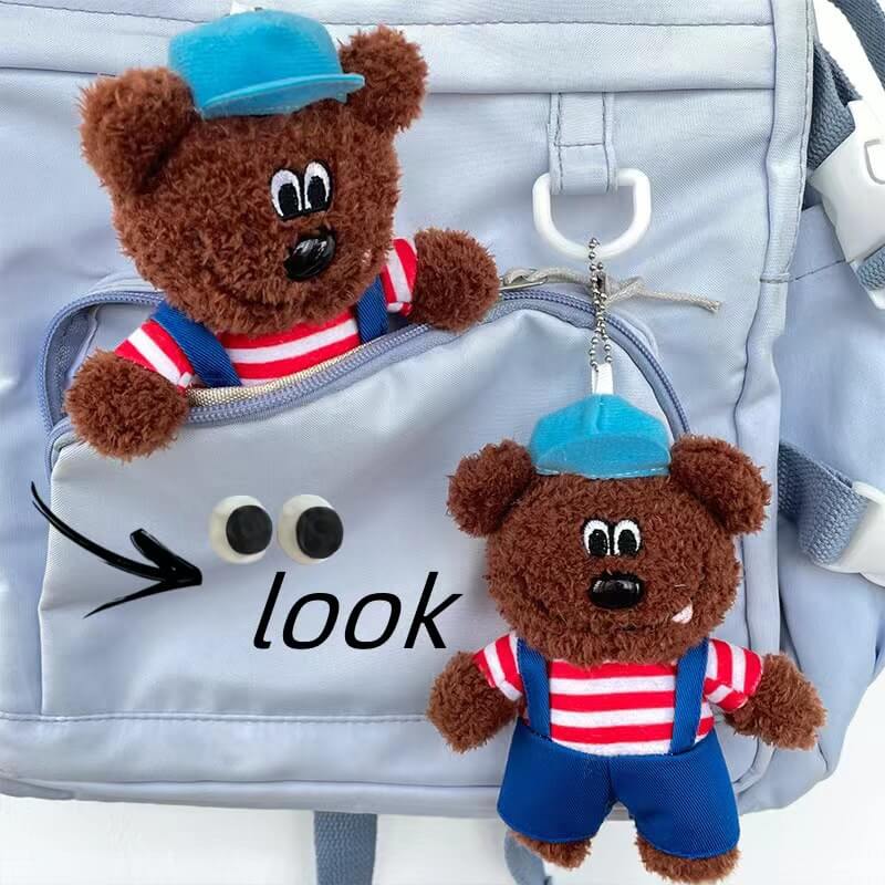 Wholesale Cute Teddy Bear Plush Keychains Strap Bear Creative Student Bag Pendant Accessory Toy for Kids 15