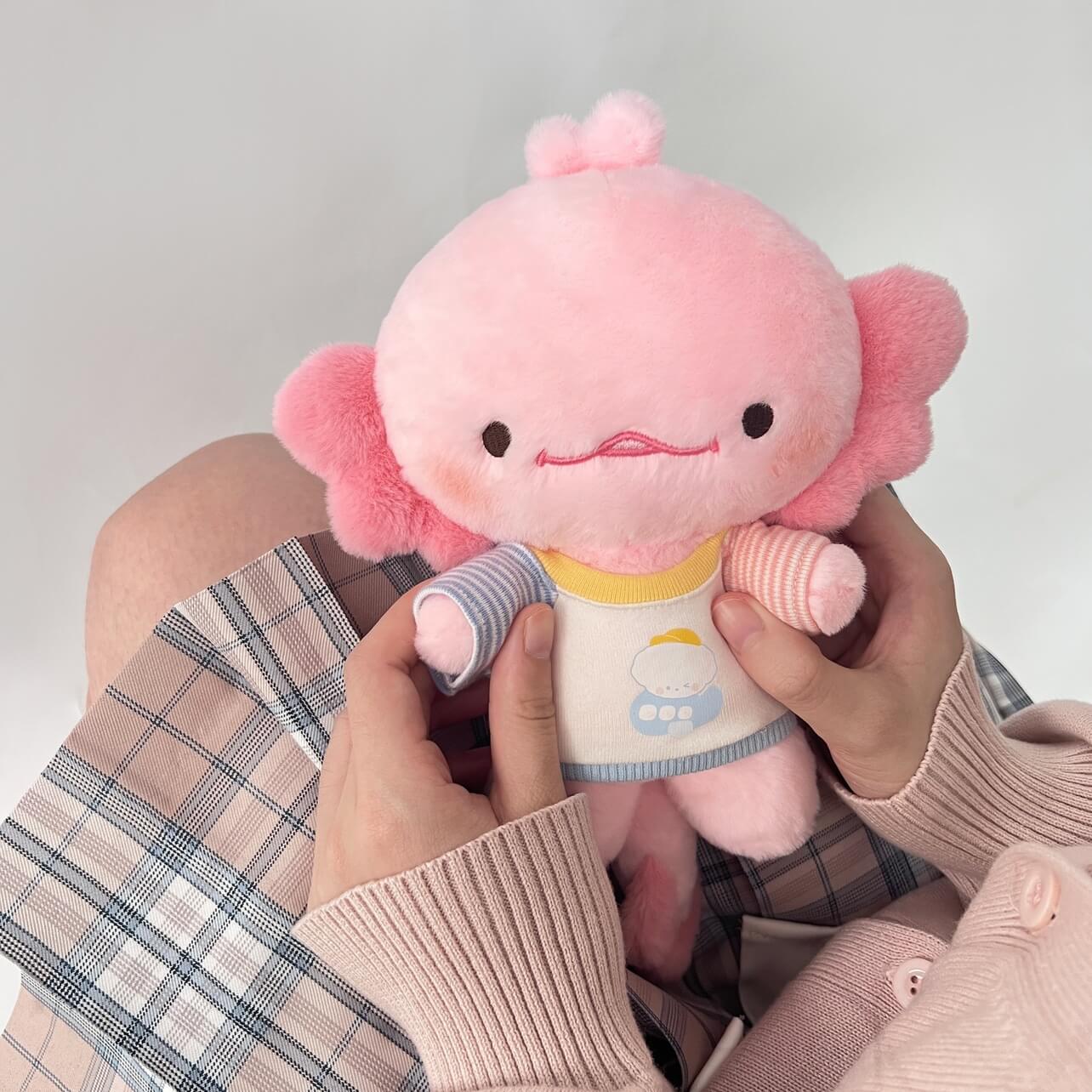 Wholesale 20CM Cheap Pink Skin-friendly Adorable Fluffy Axolotl Plush Toy Stuffed Animal for Children Online Shopping 9