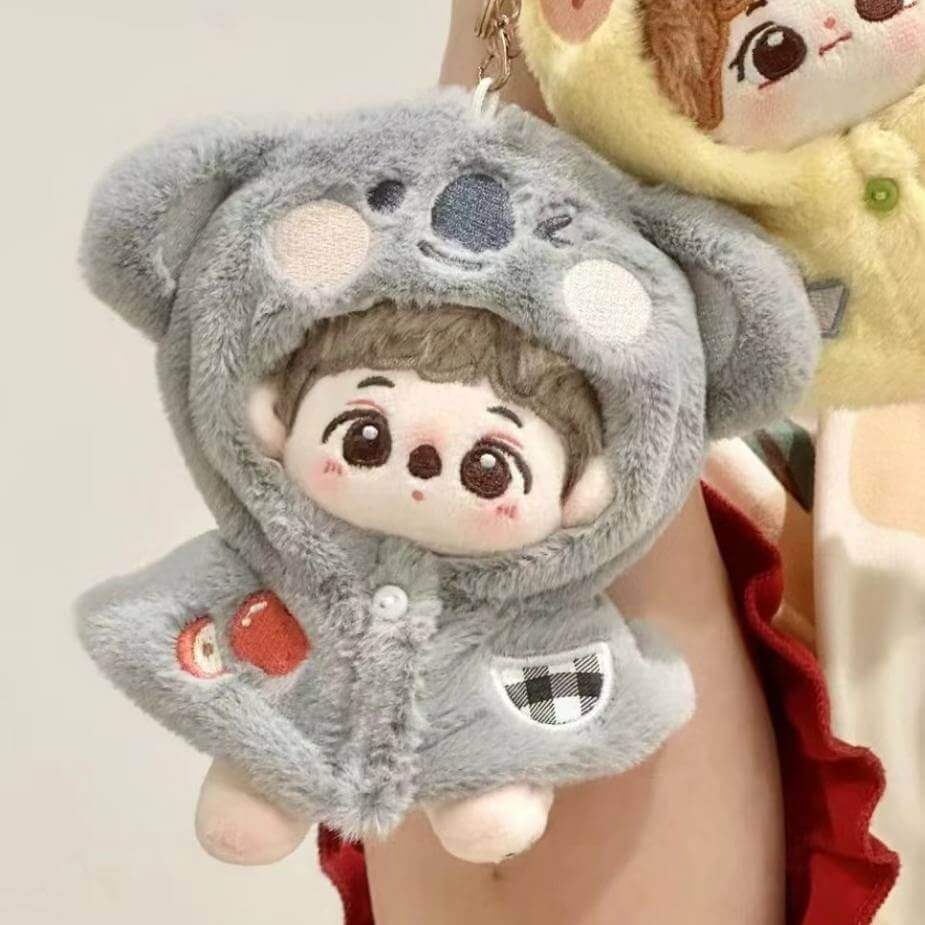 Manufacture  Lovel 10cm Doll Clothes Koala Plush Toy  Accessory Fluffy Plush Hoodies Cloak Cape 12