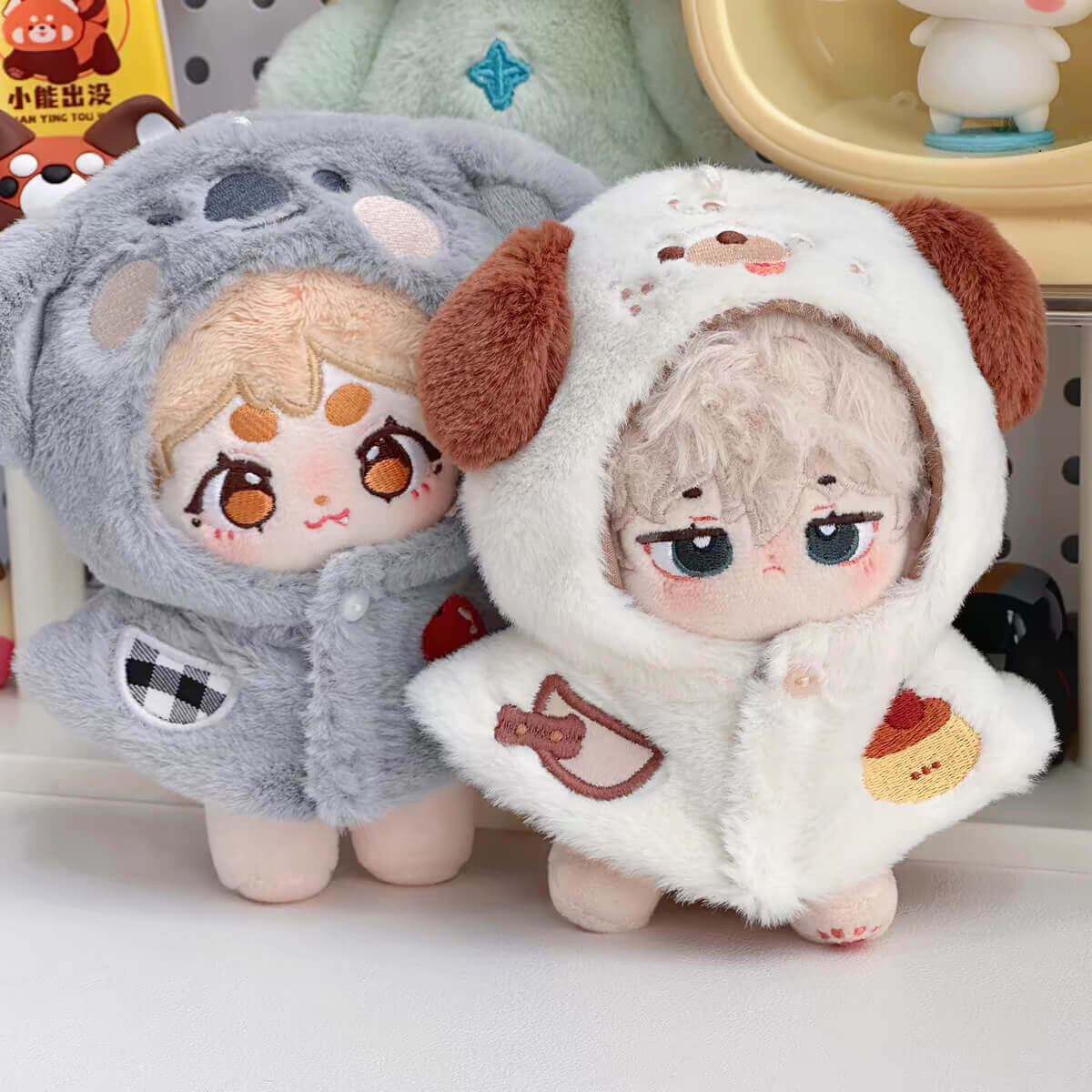 Manufacture  Lovel 10cm Doll Clothes Koala Plush Toy  Accessory Fluffy Plush Hoodies Cloak Cape 14