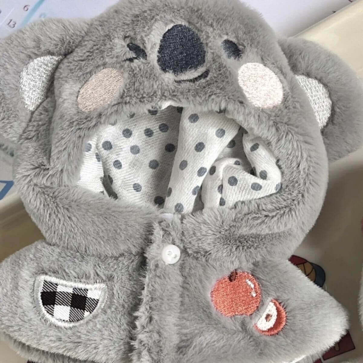 Manufacture  Lovel 10cm Doll Clothes Koala Plush Toy  Accessory Fluffy Plush Hoodies Cloak Cape 13