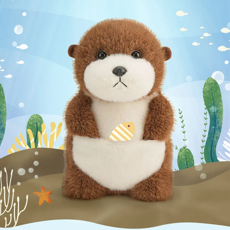 30cm Kawaii Plush Seal Plushies Cute Brown Otter Plush Toys PP Filling Material Cartoon Stuffed Animal 1