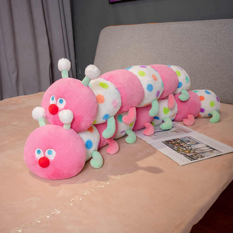 Caterpillar soft toy cartoon caterpillar long pillow with three colors to choose from, funny, cute, and warm gift 12