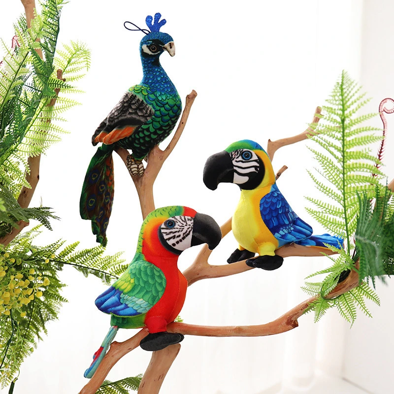 Finch Plushie Simulation Parrot Peacock Plush Doll Creative Design Realistic Styling Factory Direct Sales 1