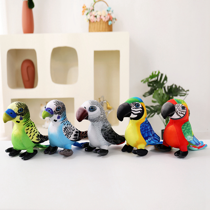 Finch Plushie Simulation Parrot Peacock Plush Doll Creative Design Realistic Styling Factory Direct Sales 12