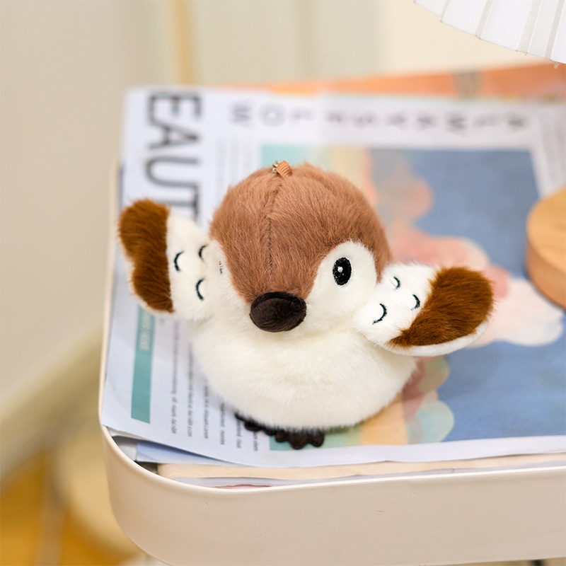 Llavero de peluche de pájaro pinzón de 12 cm al por mayor, mini peluches suaves, muñeco de gorrión para decoración del hogar. 11