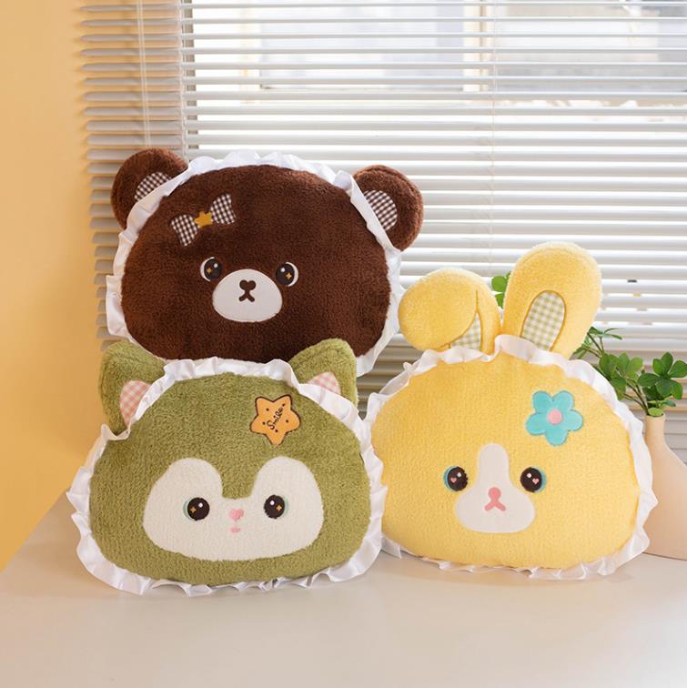Customized Embroidery Cute Cartoon Rabbit Bear Plush Pillow Sofa Living Room Pillow Fox Plush Pillows 11
