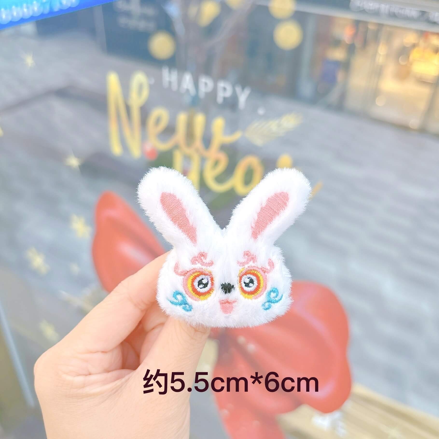 Wholesale DIY Red Tiger Plush Toy White Rabbit Animal Head Mini Plush Stuffed Toy Brooch Accessories 14