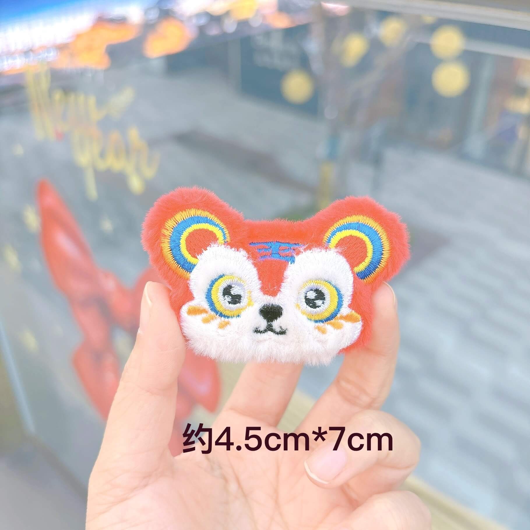 Wholesale DIY Red Tiger Plush Toy White Rabbit Animal Head Mini Plush Stuffed Toy Brooch Accessories 15