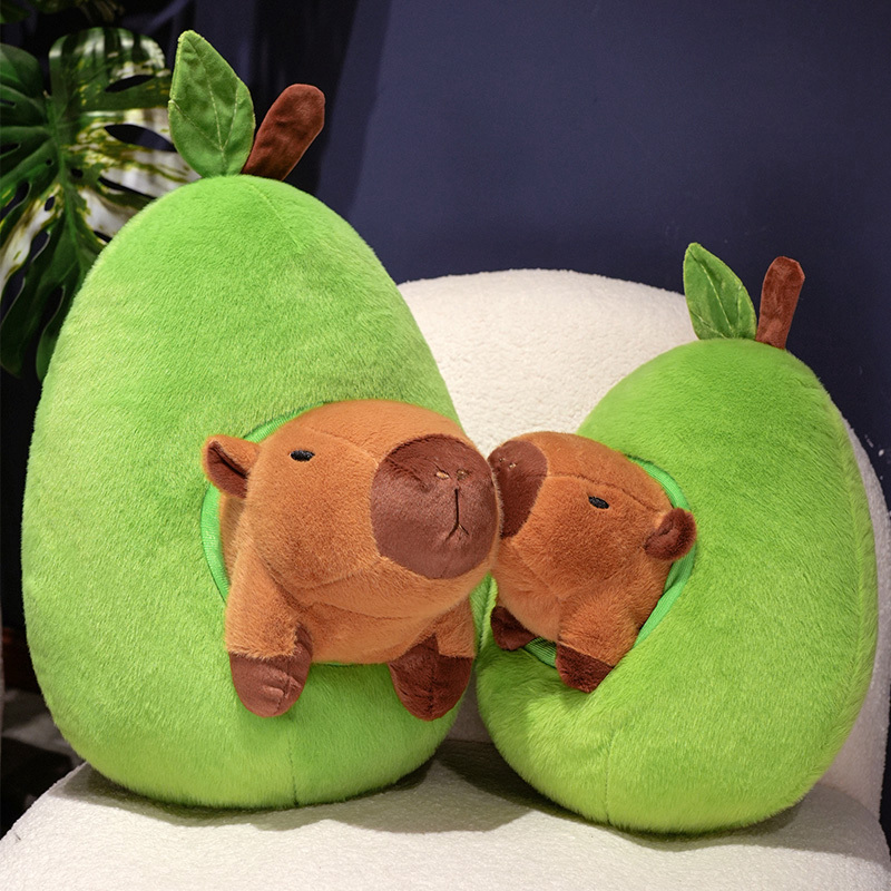 Adorable Avocado Water Dolphin Capybara Plush - Cozy and Huggable Soft Toy for Animal Lovers 16