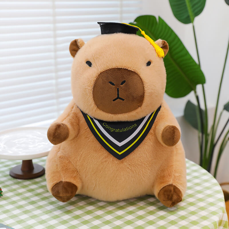 Hot Graduation Gift Doctor Hat Kawaii Capybara Plush Toy Creative Funny Stuffed Animal Fluffty Doll 13