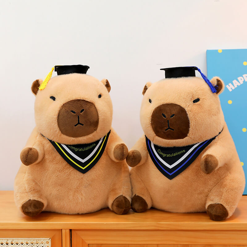 Hot Graduation Gift Doctor Hat Kawaii Capybara Plush Toy Creative Funny Stuffed Animal Fluffty Doll 10