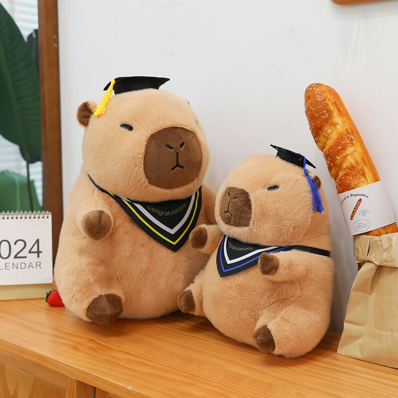 Hot Graduation Gift Doctor Hat Kawaii Capybara Plush Toy Creative Funny Stuffed Animal Fluffty Doll 11
