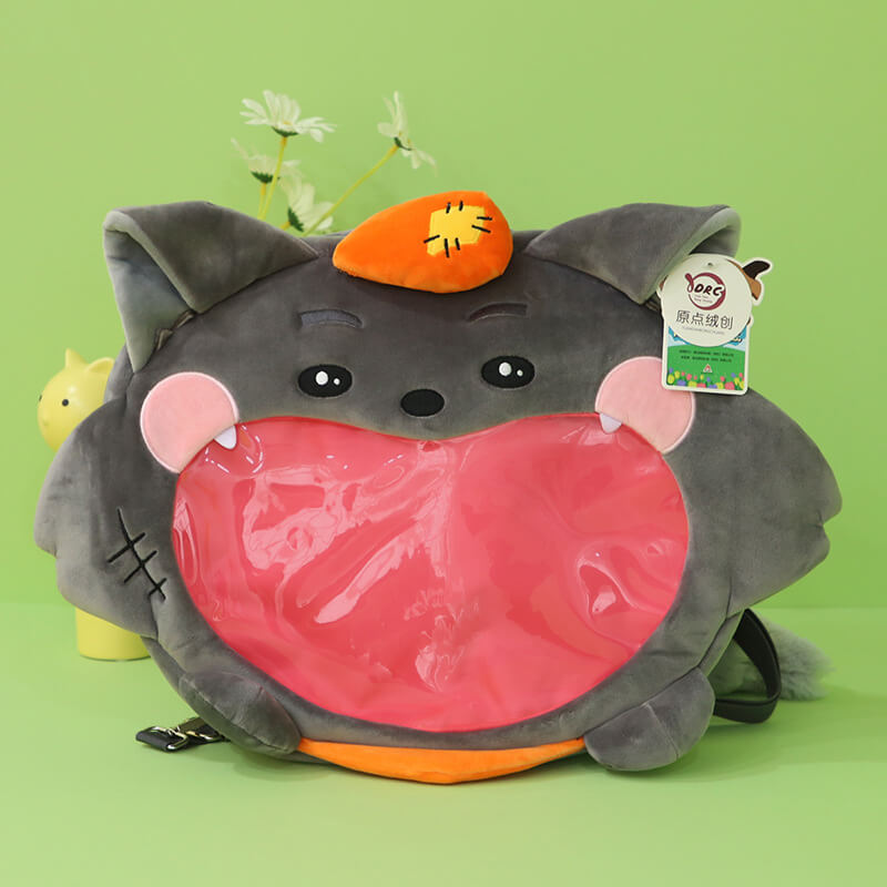 Hot Sale High Quality Wolf  Plush Animal Anime Ita Bag Backpack Ita Bags Cross Body Bag Gifts for Kids and Students 15
