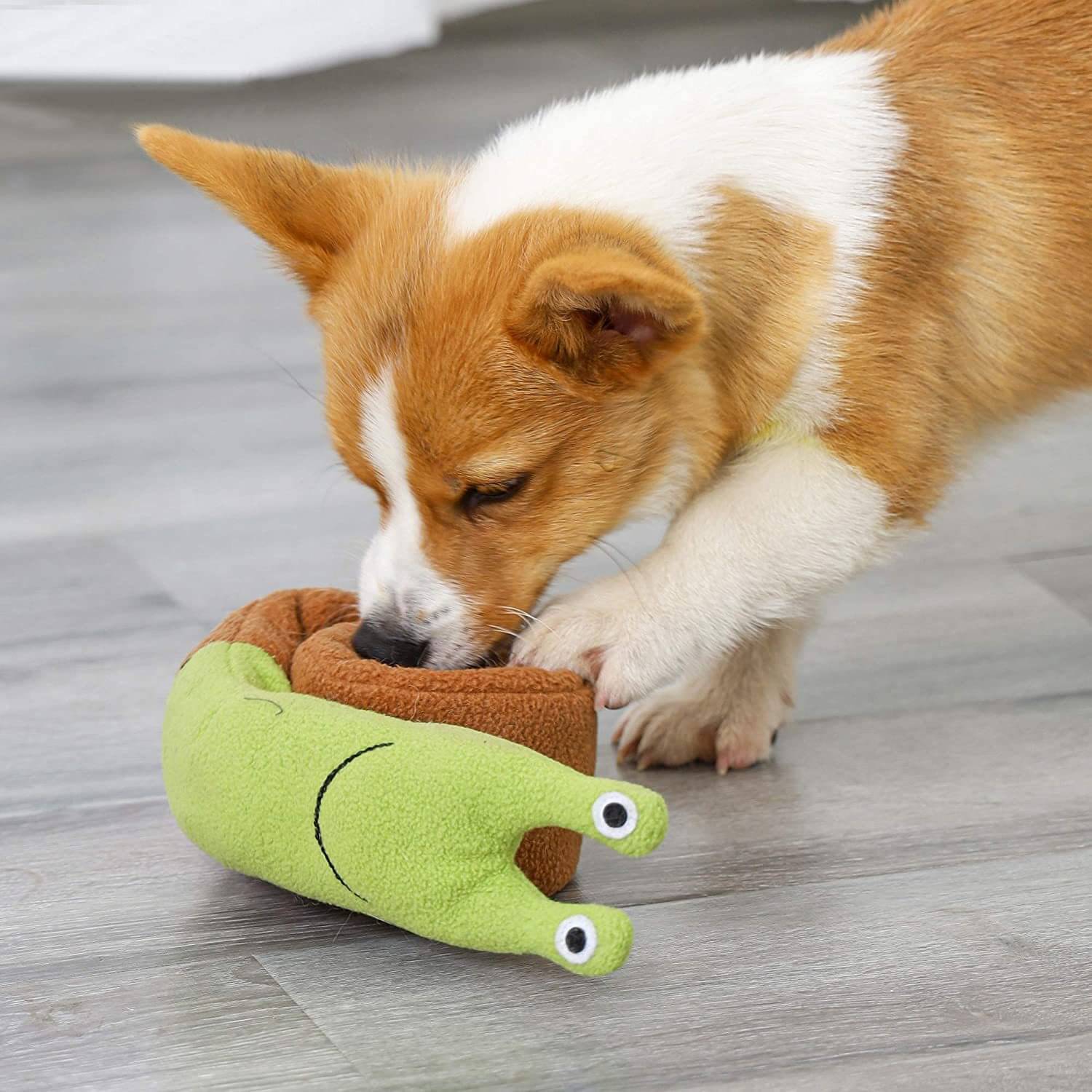 Customized Sustainable Plush Snail  Indestructible Dog Toy Chew Squeaky Toys Dog Sniffing chewers Eco-Friendly Pet Toy 9