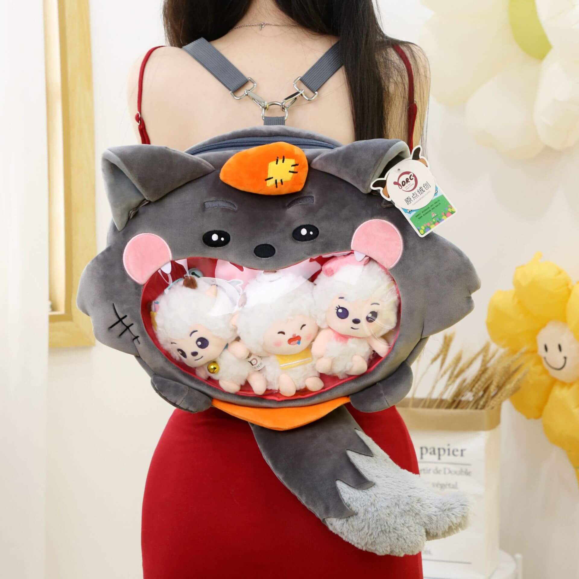 Hot Sale High Quality Wolf  Plush Animal Anime Ita Bag Backpack Ita Bags Cross Body Bag Gifts for Kids and Students 12