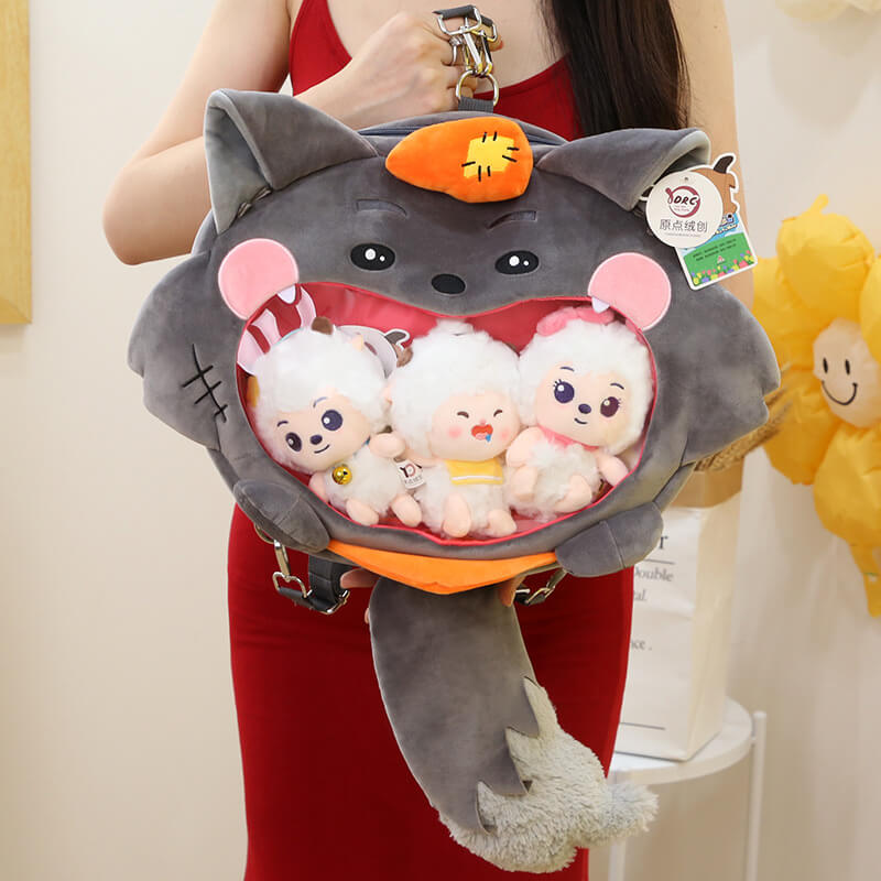 Hot Sale High Quality Wolf  Plush Animal Anime Ita Bag Backpack Ita Bags Cross Body Bag Gifts for Kids and Students 13
