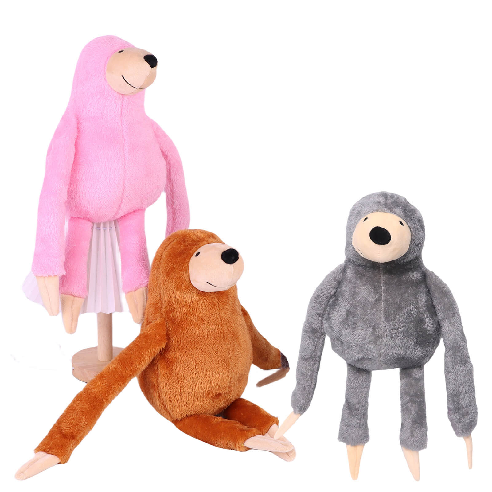 Wholesale 40CM High Quality Lovely Sloth Stuffed Animals ECO-friendly Gray Pink Brown Plush Toys Cheap Price 11
