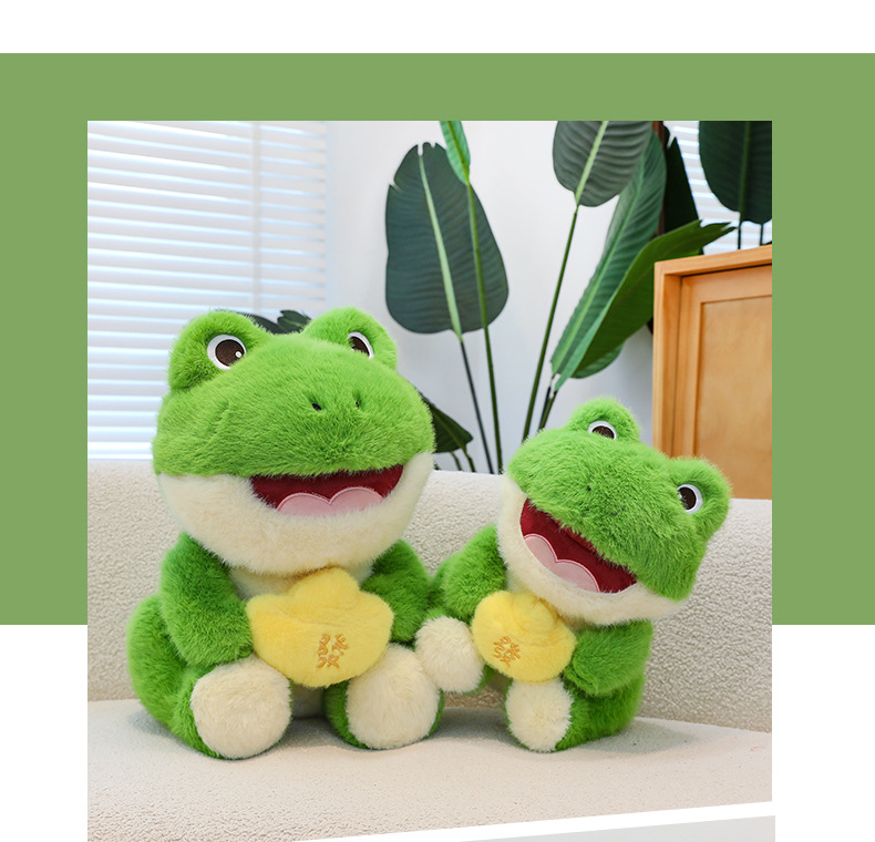 OEM Factory Cute Frog  Plush Toy PP Cotton Throw Pillow Super Soft Stuffed Animals Children's Birthday Gift 12